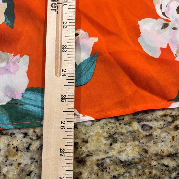 CABI womens size‎ S orange floral sleeveless button down blouse top - Picture 5 of 7